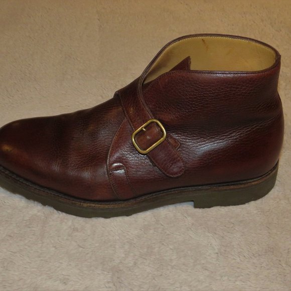 John Lobb Varese Burgundy Grained Leather Monk Chukka Boots 9E main image 7